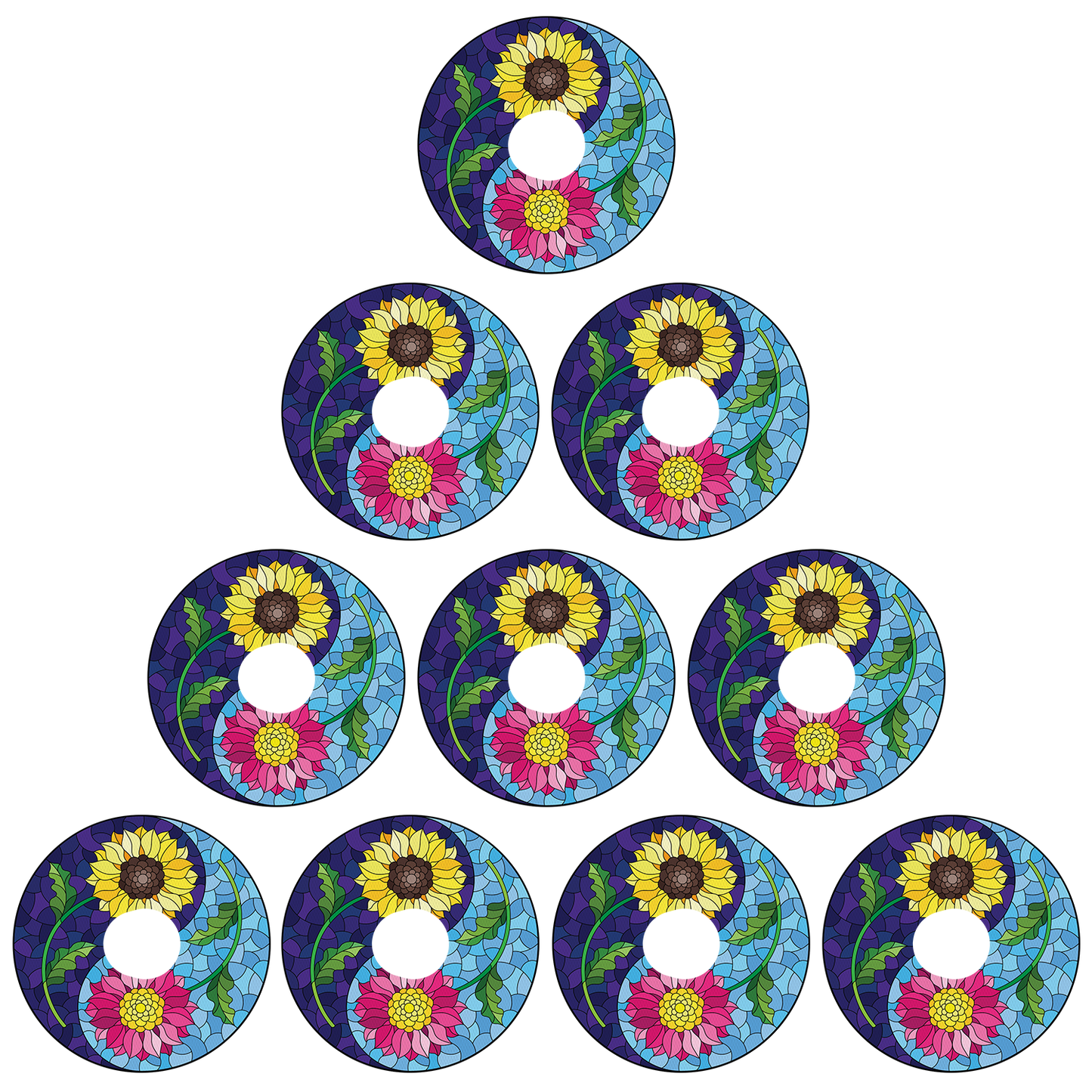 Dexcom Stained Glass Flowers Design Patches
