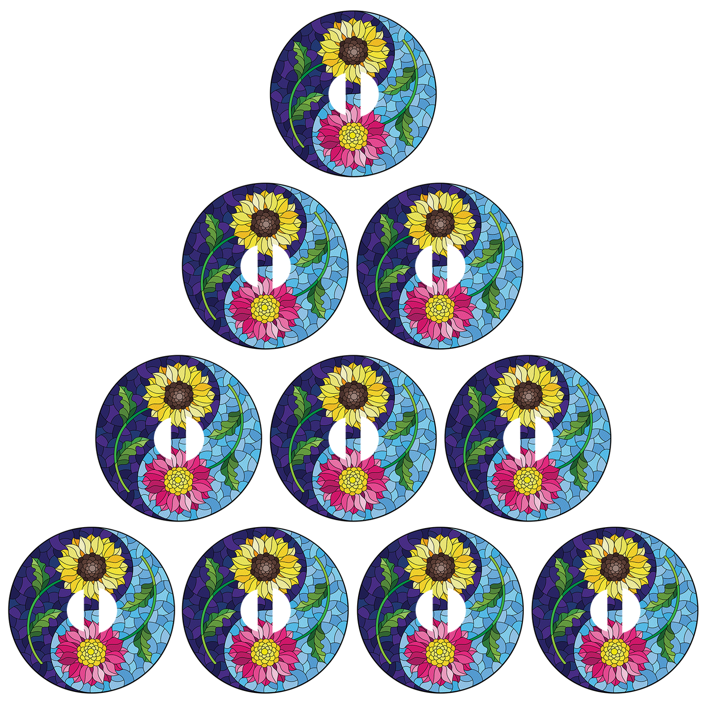 Dexcom Stained Glass Flowers Design Patches