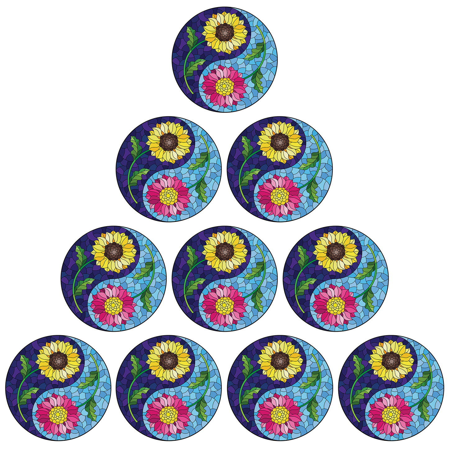 Dexcom Stained Glass Flowers Design Patches