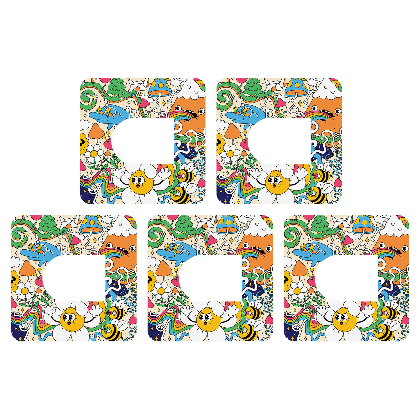 Omnipod Psychadelic Doodles Design Patches