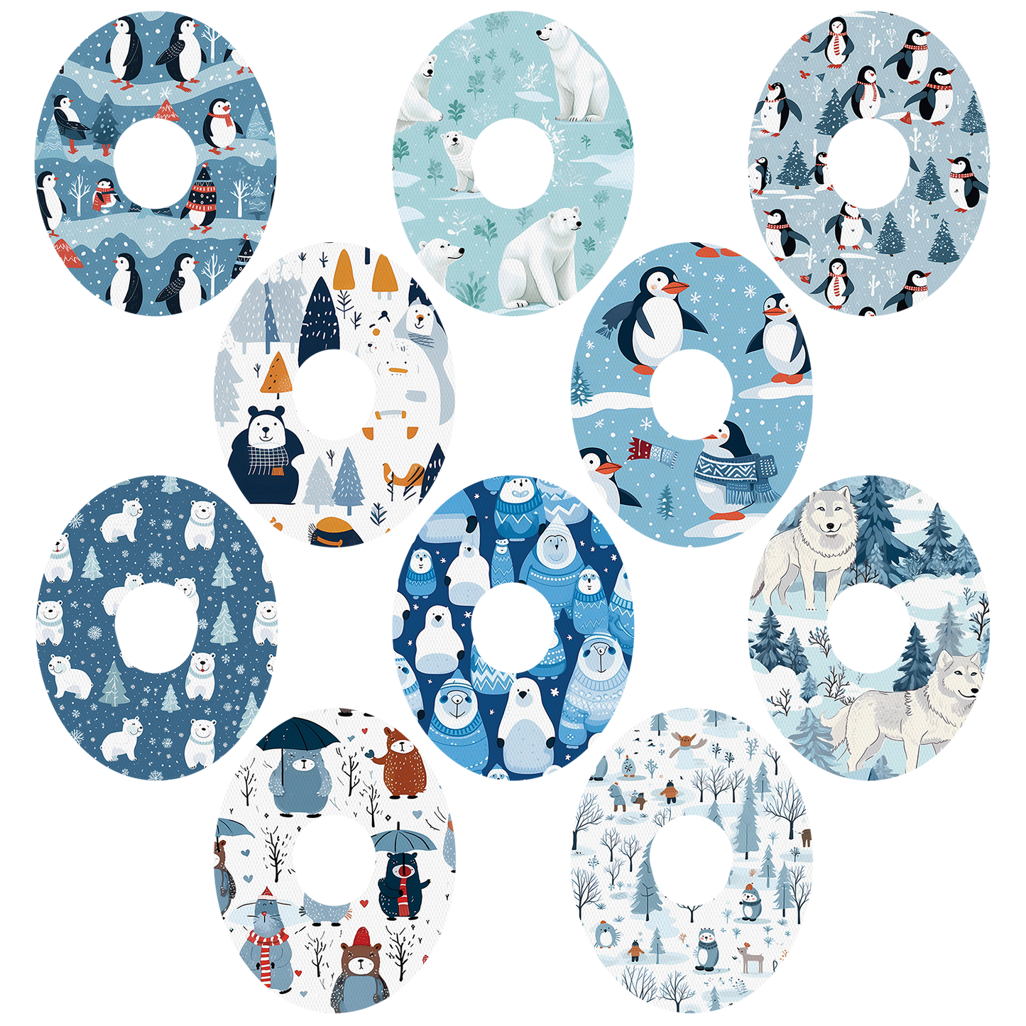 Dexcom Winter Animals Mix Design Patches