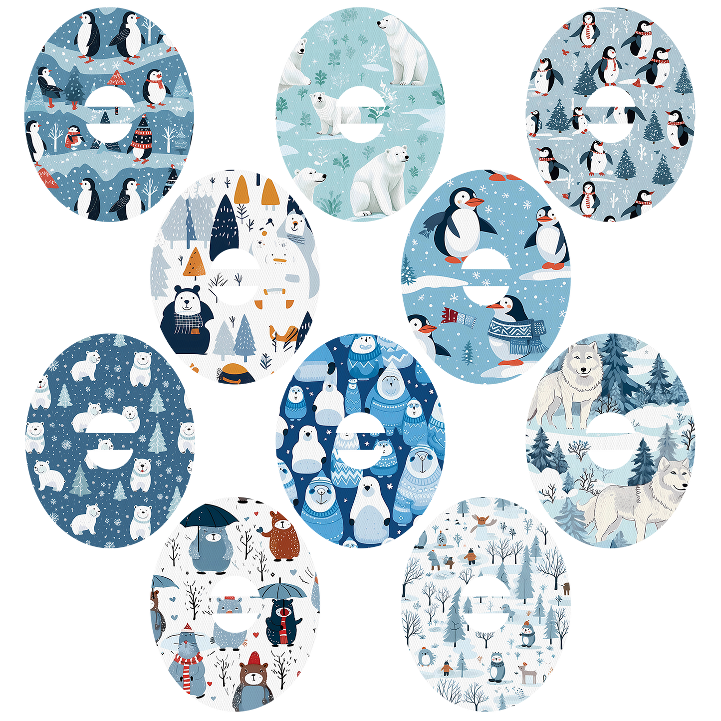 Dexcom Winter Animals Mix Design Patches