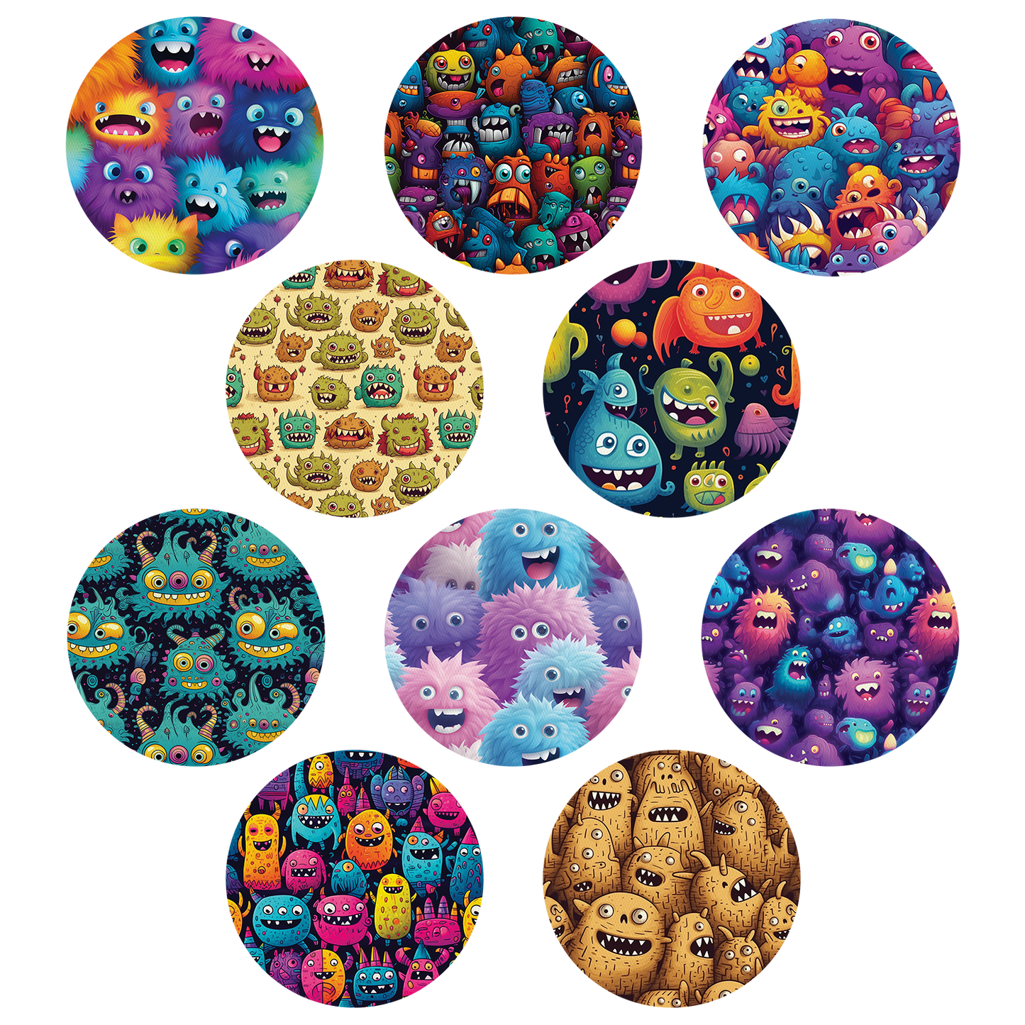 CLEARANCE Circle adhesive Patches NO inner cut - LOTS OF DESIGNS
