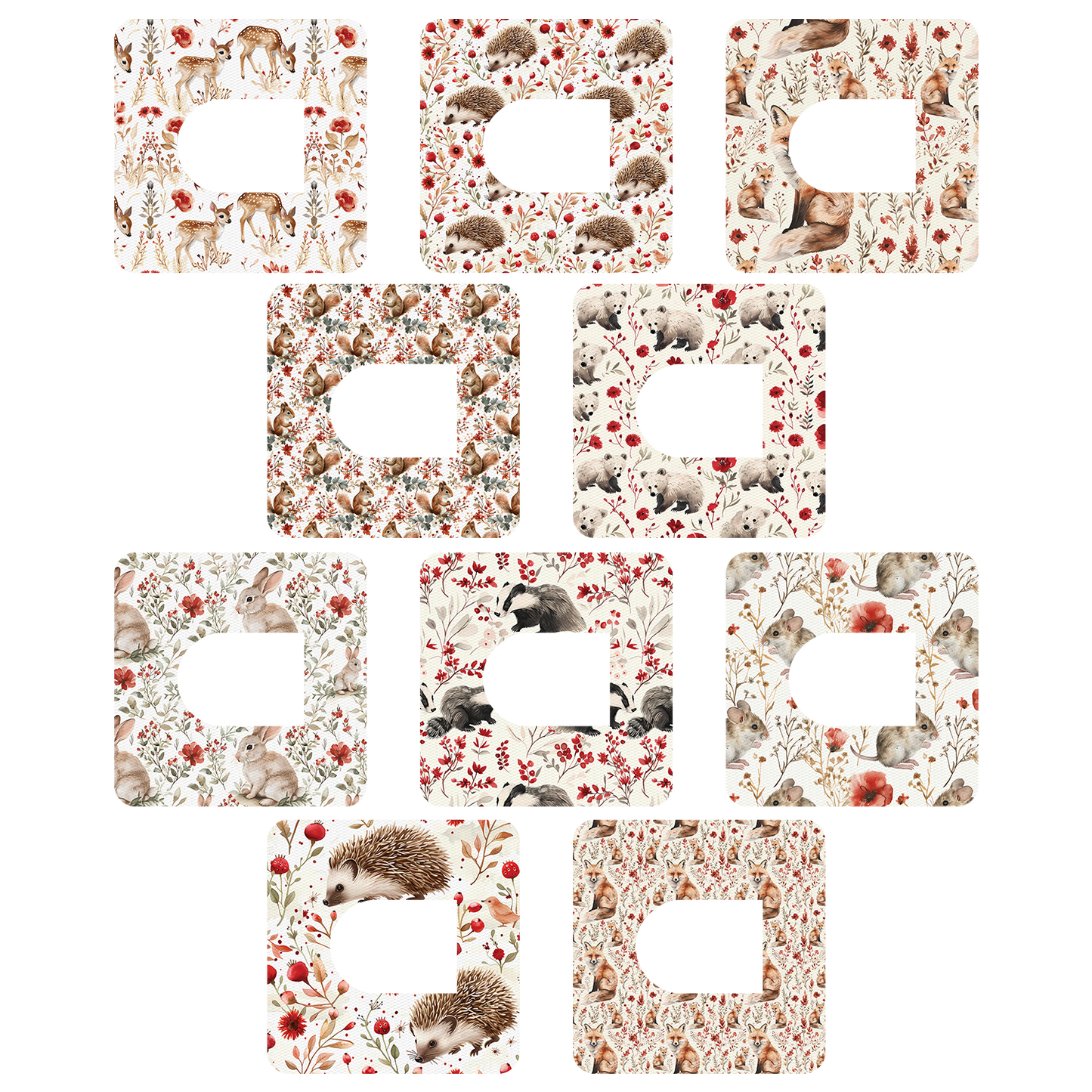 Omnipod Floral Animals Mix Design Patches