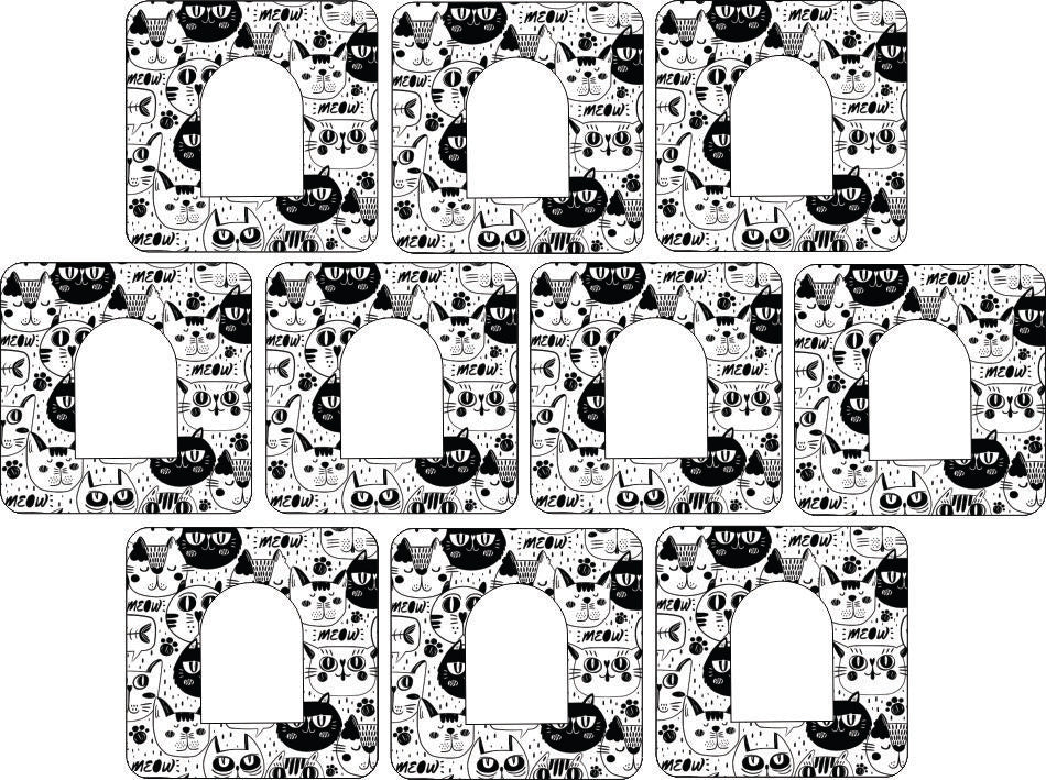 Omnipod Cartoon Cat Design Patches 10 pack