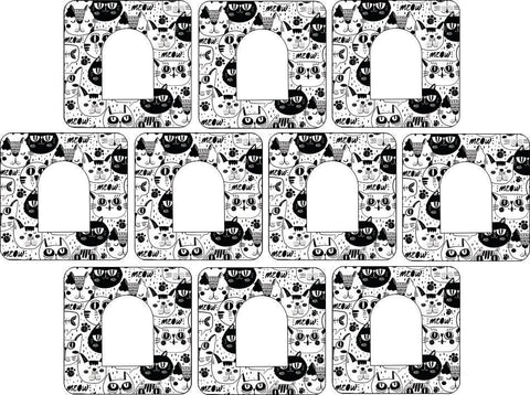Omnipod Cartoon Cat Design Patches 10 pack