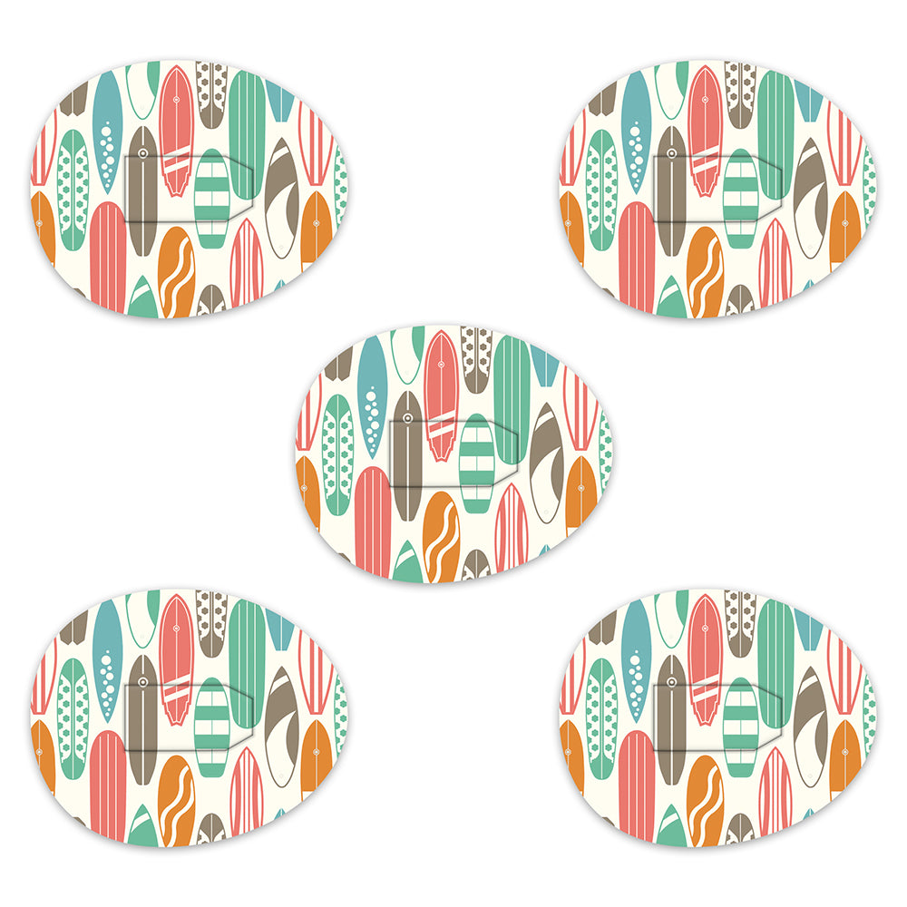 Dexcom Surfboard Retro Design Patches