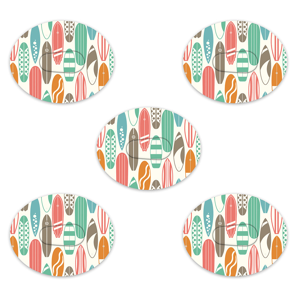 Dexcom Surfboard Retro Design Patches
