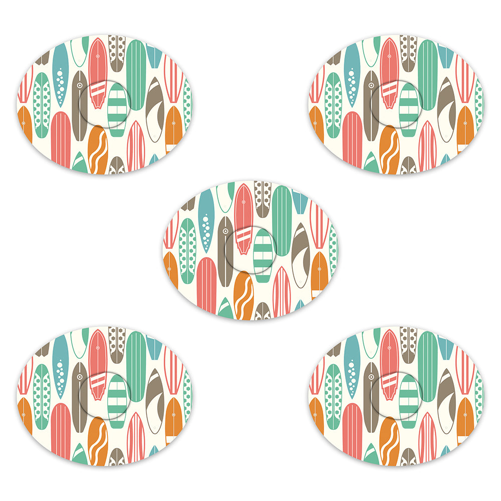 Dexcom Surfboard Retro Design Patches