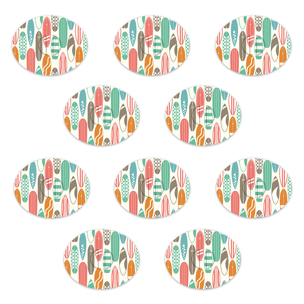Dexcom Surfboard Retro Design Patches