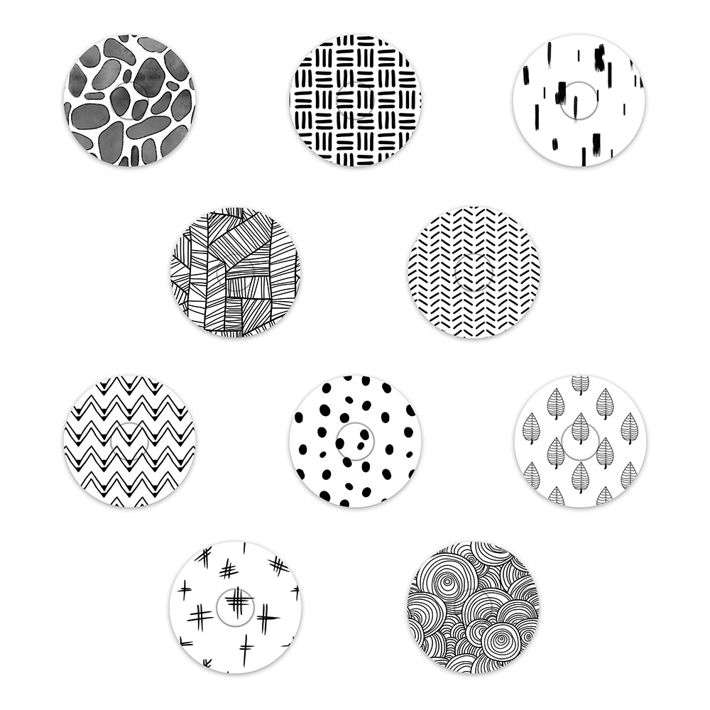 Freestyle Libre Black & White Mix Design Patches