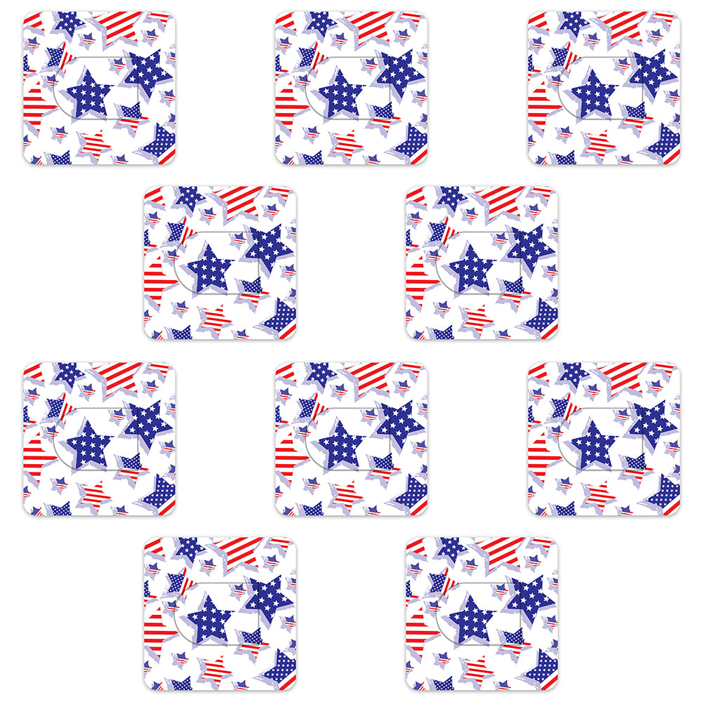 Omnipod USA Flag Stars Design Patches