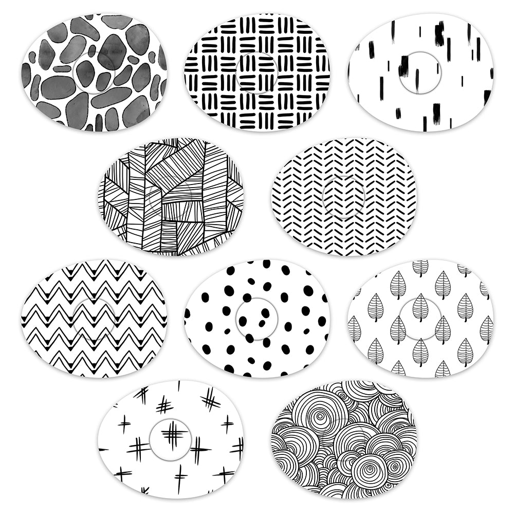 Freestyle Libre Black & White Mix Design Patches