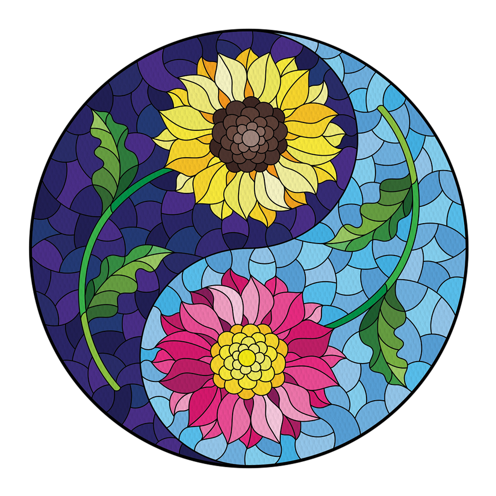 Stained Glass Flowers Patch