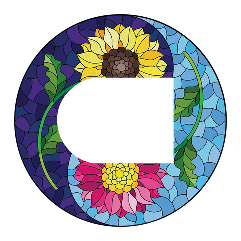 Omnipod Stained Glass Flowers Design Patches