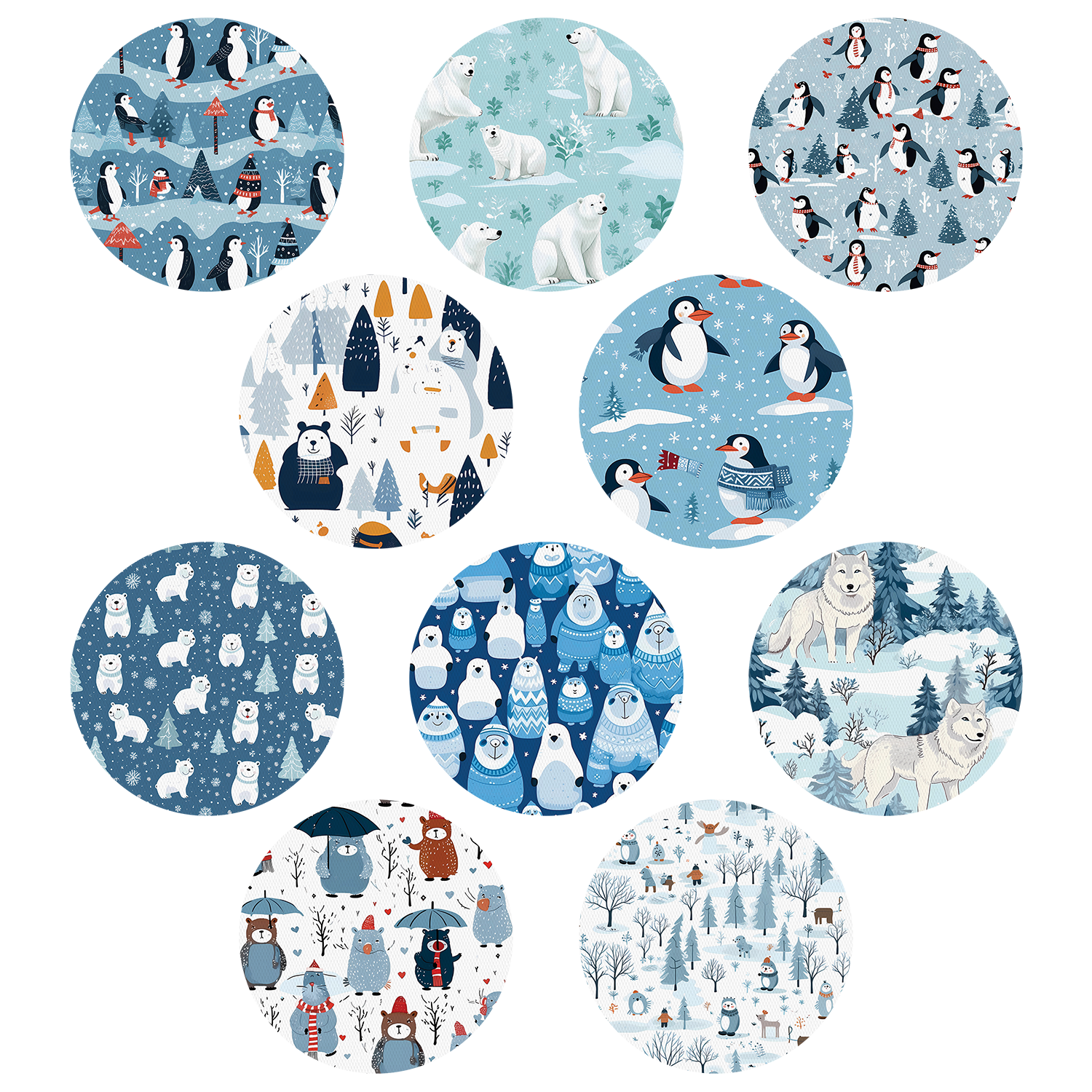 Winter Animals Patch Mix