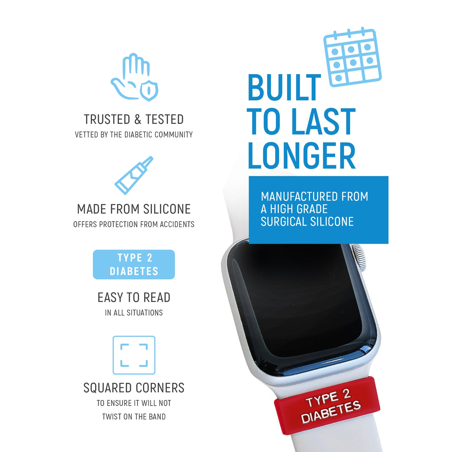 Type 2 Diabetes - Medical Alert watch sleeves.