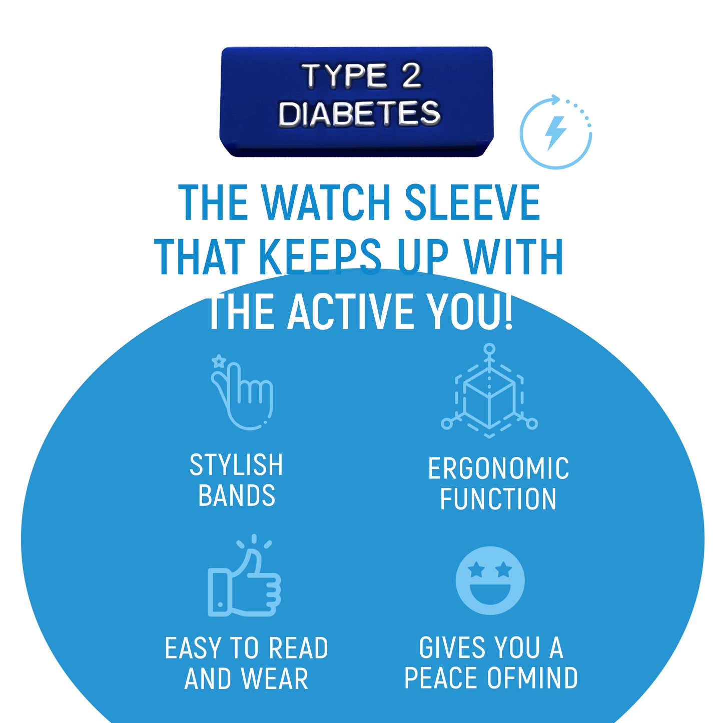 Type 2 Diabetes - Medical Alert watch sleeves.