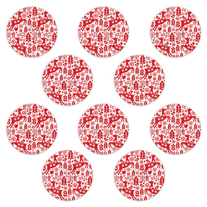 Christmas red & white deer paper adhesive patches - all devices.