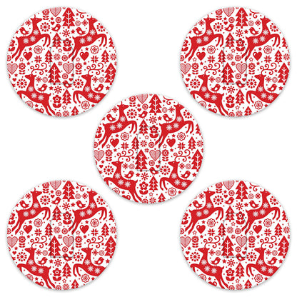 Christmas red & white deer paper adhesive patches - all devices.