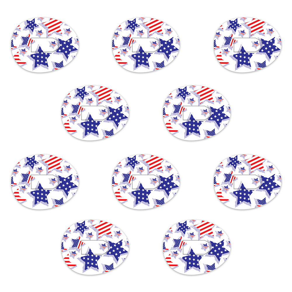 Dexcom USA Flag Stars Design Patches