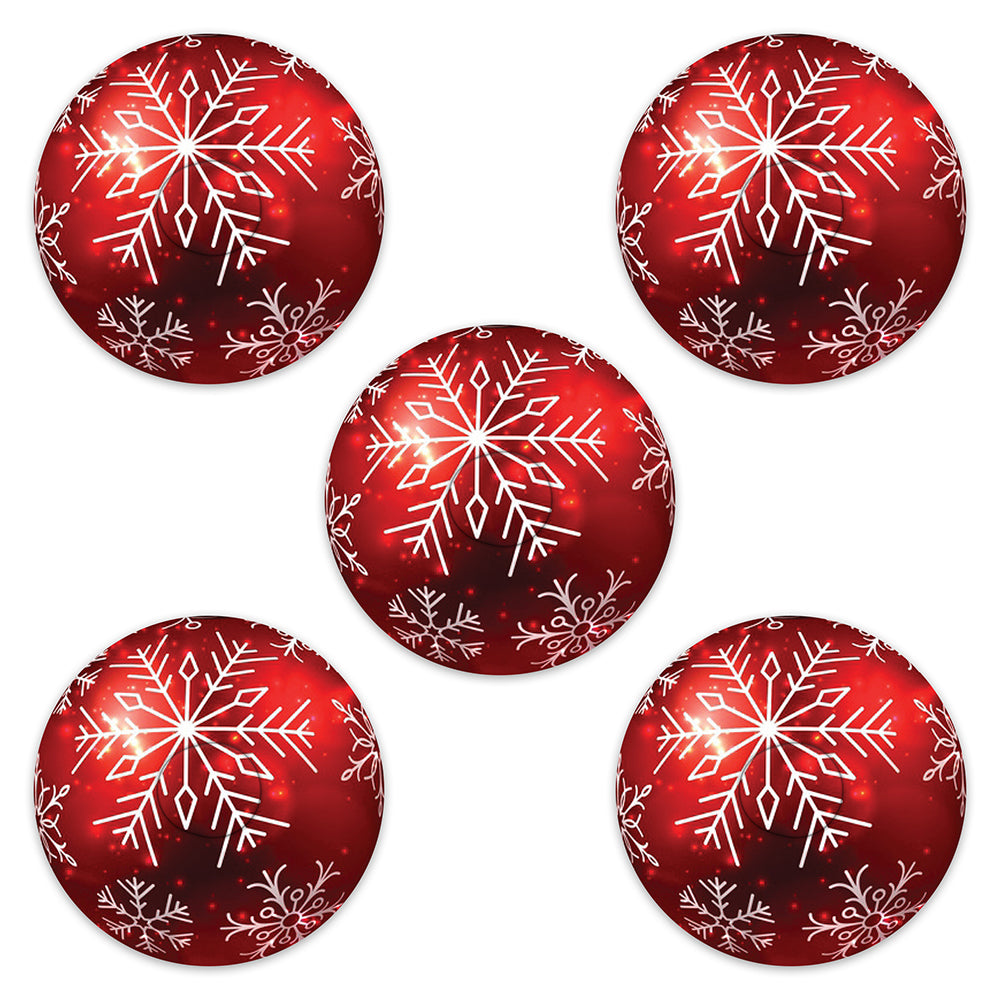 Christmas red bauble adhesive patches - all devices.