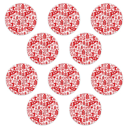 Christmas red & white deer paper adhesive patches - all devices.