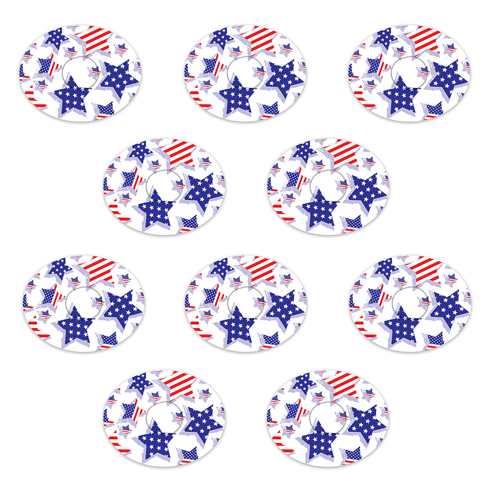 Dexcom USA Flag Stars Design Patches