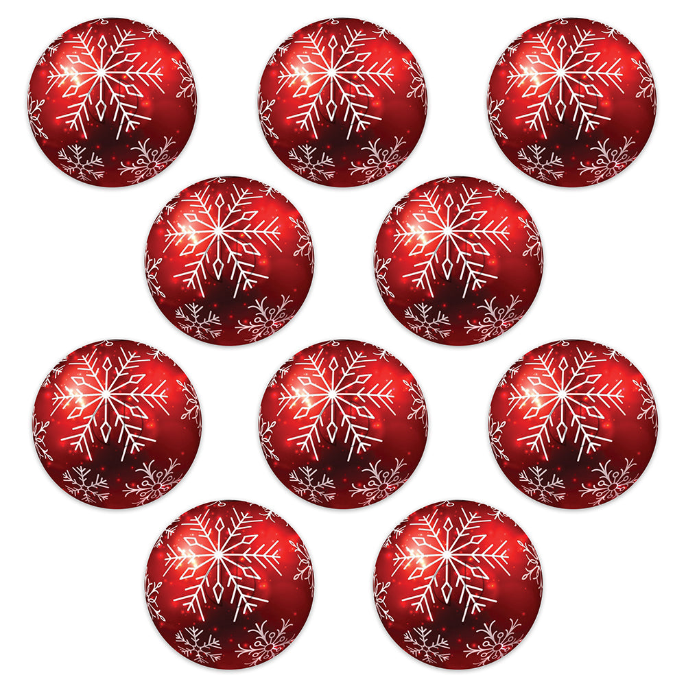 Christmas red bauble adhesive patches - all devices.