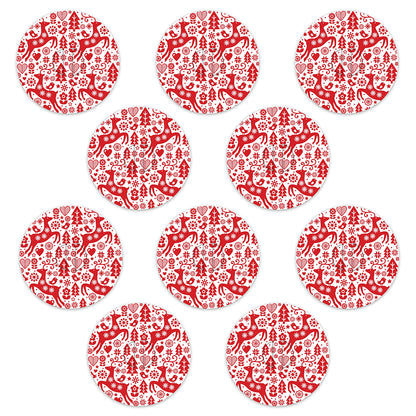 Christmas red & white deer paper adhesive patches - all devices.