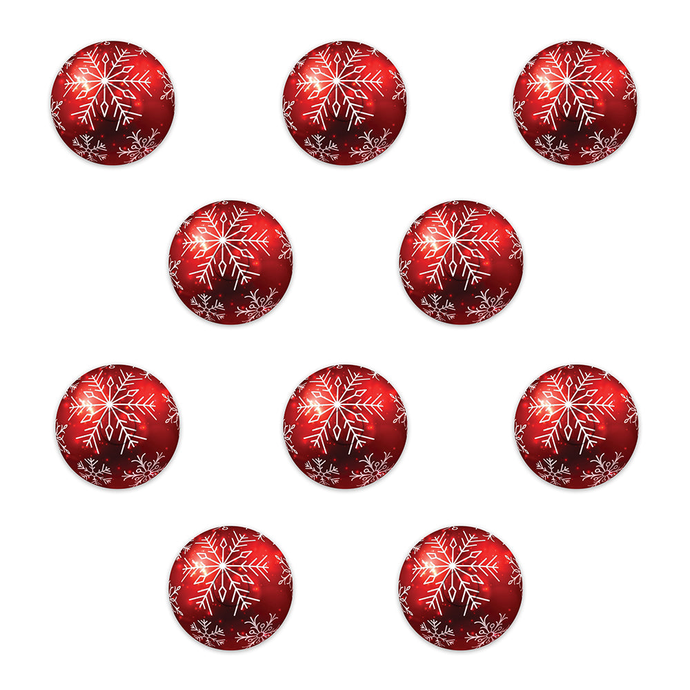 Christmas red bauble adhesive patches - all devices.