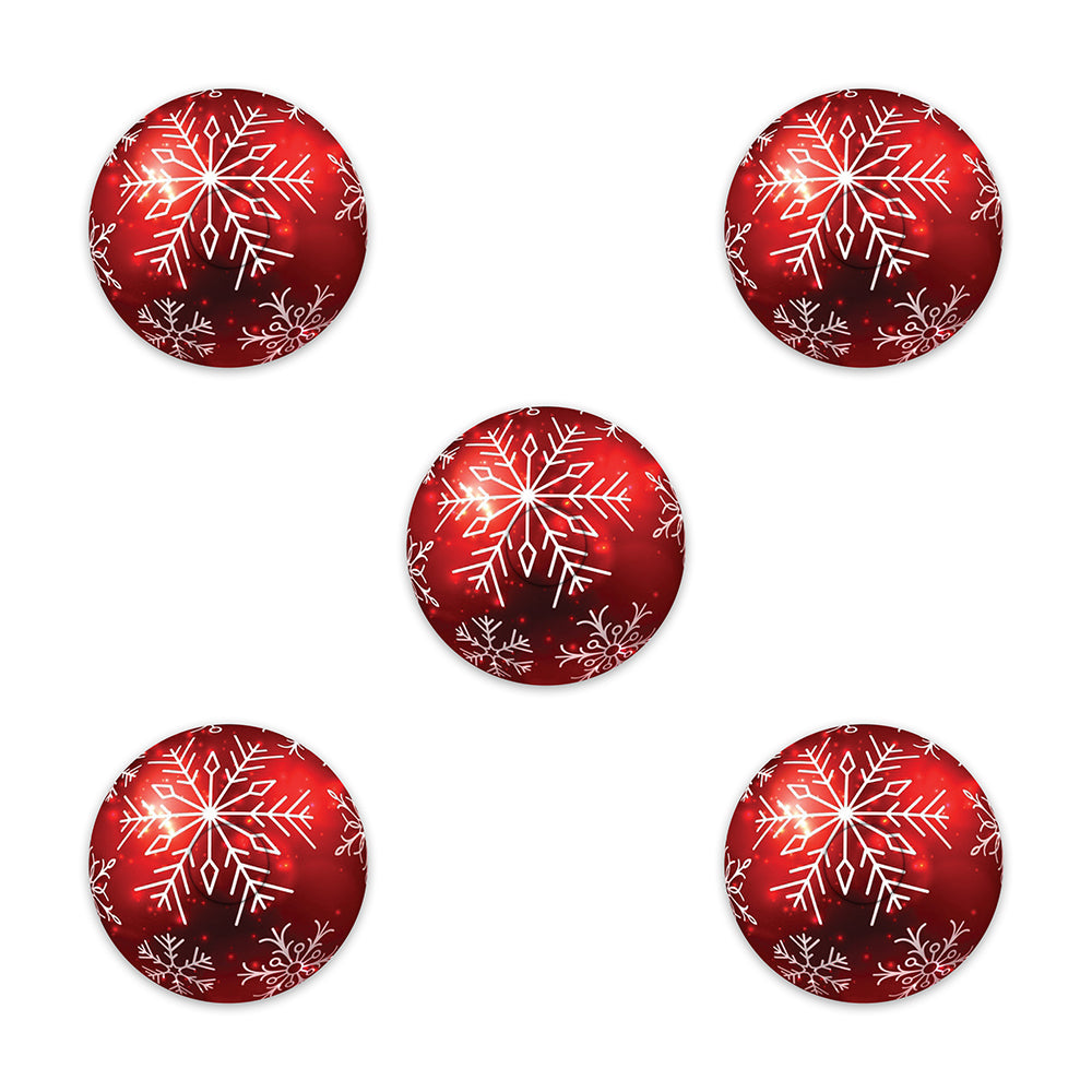 Christmas red bauble adhesive patches - all devices.