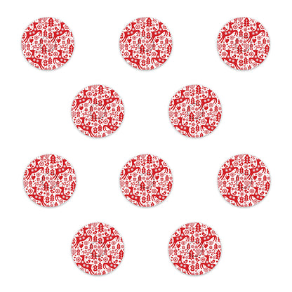 Christmas red & white deer paper adhesive patches - all devices.