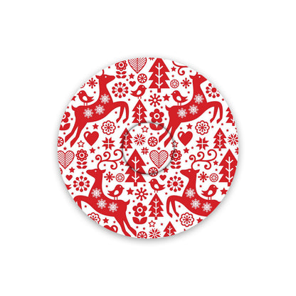 Christmas red & white deer paper adhesive patches - all devices.