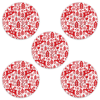 Christmas red & white deer paper adhesive patches - all devices.