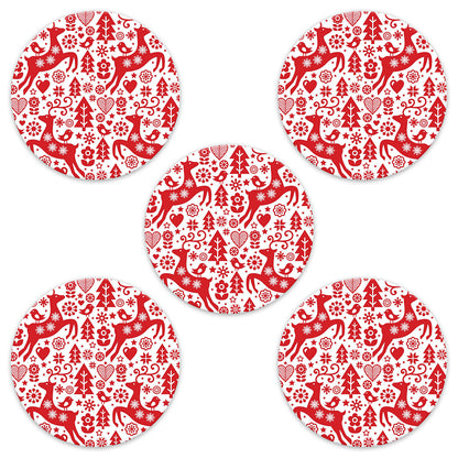 Christmas red & white deer paper adhesive patches - all devices.