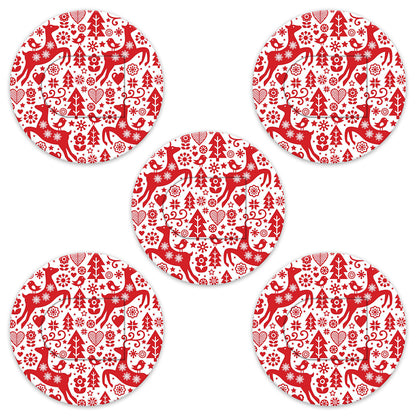 Christmas red & white deer paper adhesive patches - all devices.