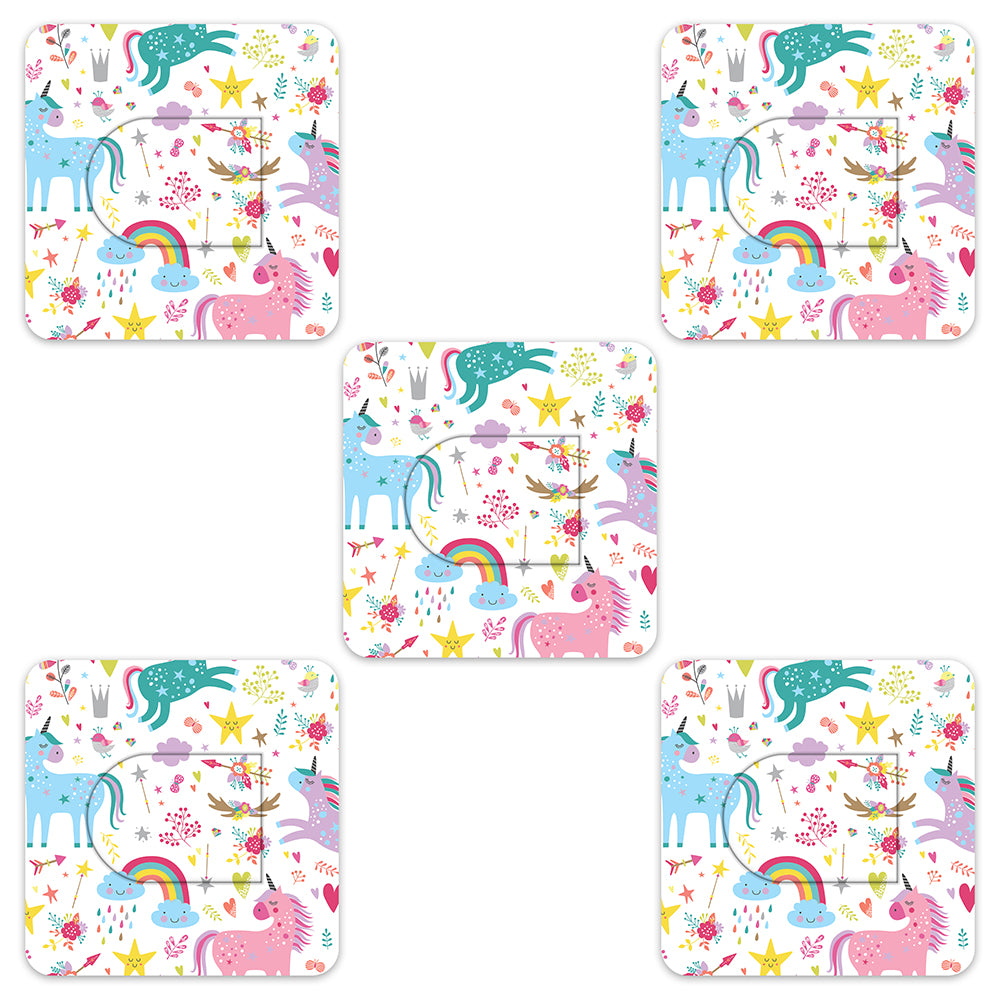 Omnipod Pastel Unicorns Design Patches